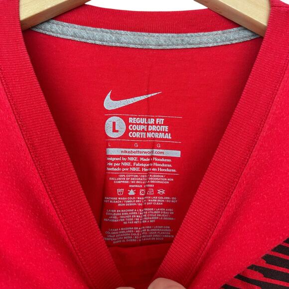 Nike Red Just Do It Spell Out Short Sleeve T Shirt Sz L - Picture 2 of 3